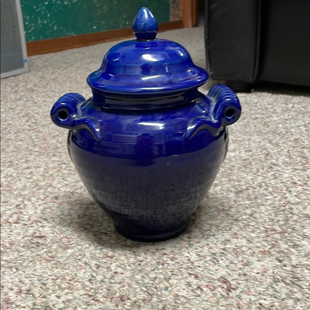 New Blue Ceramic Jar with topper